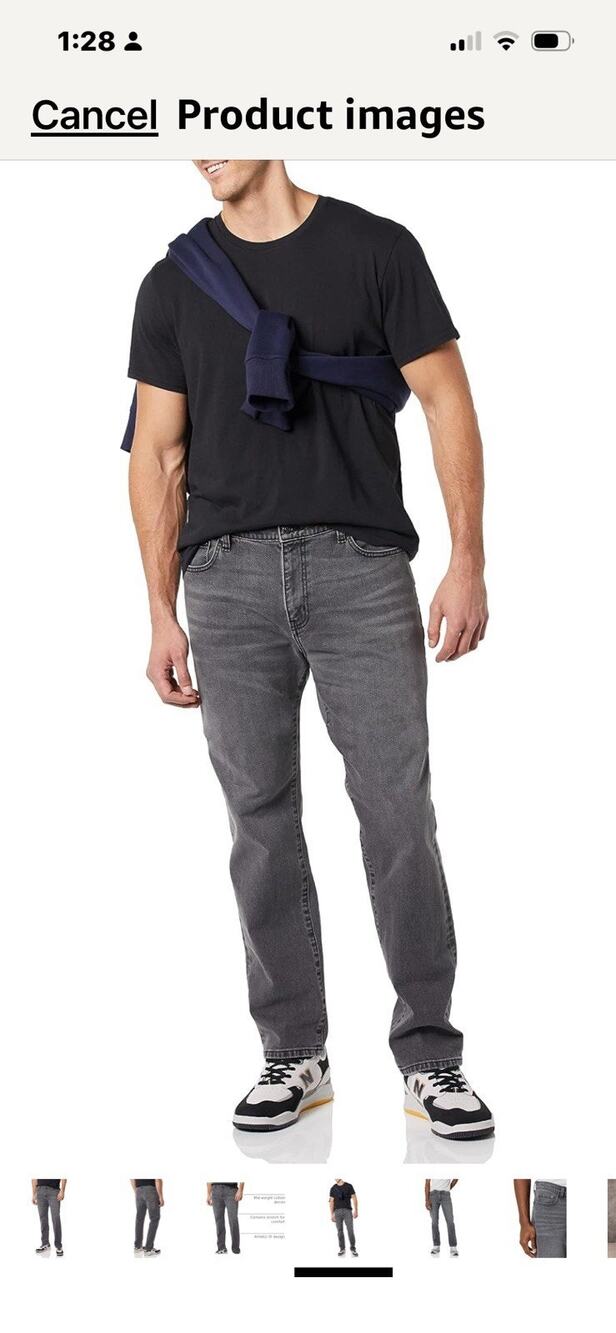 Amazon Essentials Men's Athletic-Fit Stretch Jeans - Discontinued Colors, Washed